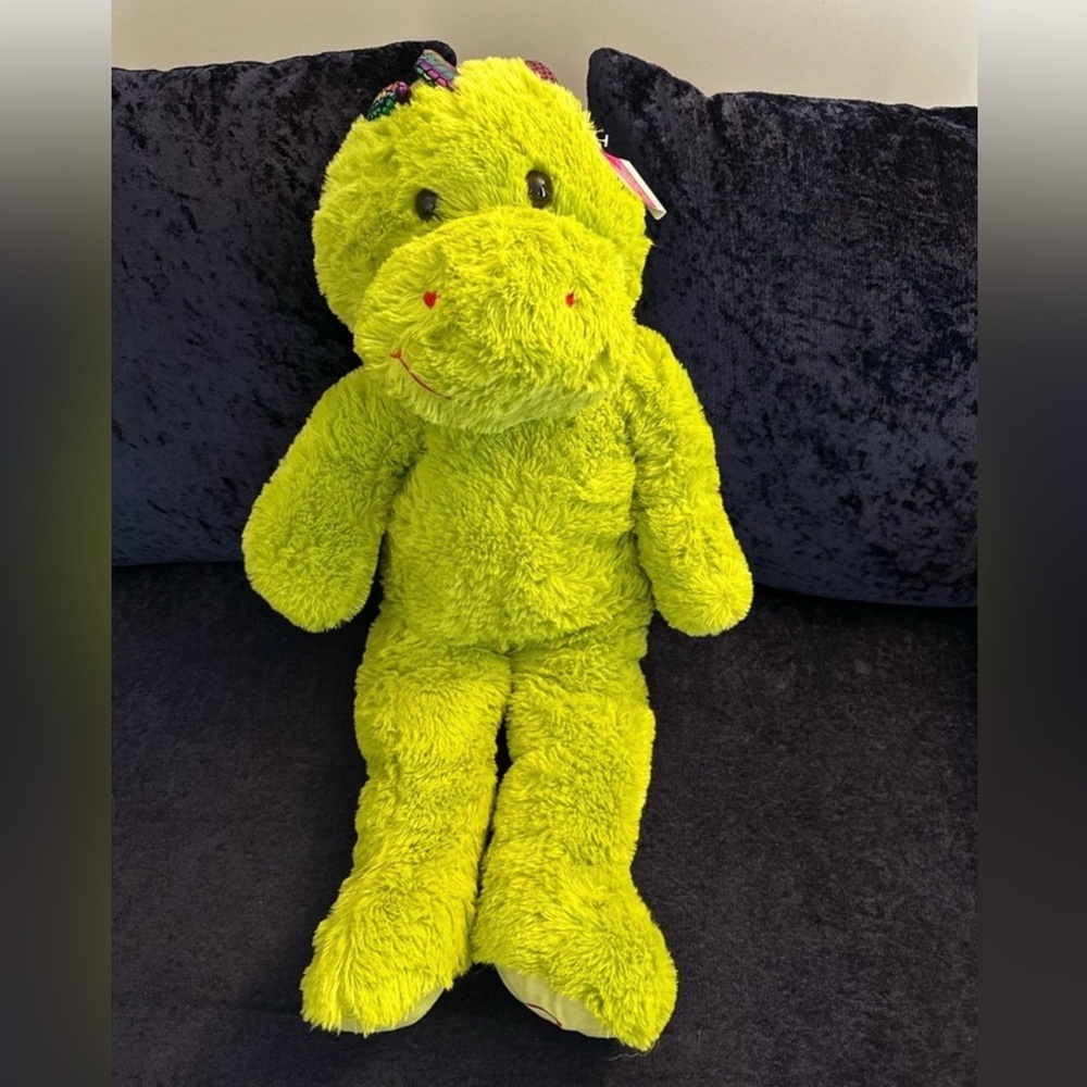 Cuddly Green Stuffed Dinosaur Toy - Picture 2 of 9